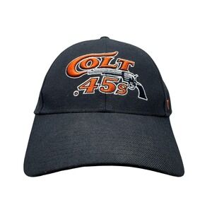 Vintage Colt .45s Black Dad Hat Strapback 47 Brand Houston Baseball Cap OSFA